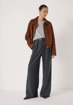 Adena Pinstripe Wide Leg Trousers