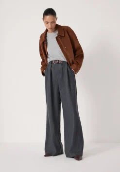 Adena Pinstripe Wide Leg Trousers