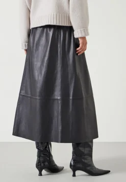 Agatha Leather Midi Skirt