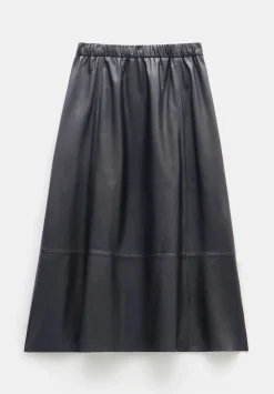 Agatha Leather Midi Skirt