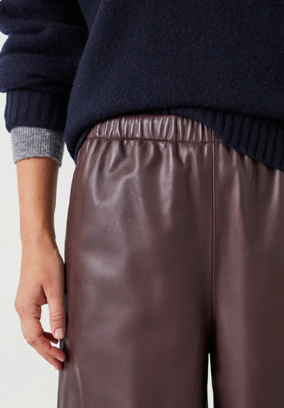 Agatha Leather Pull On Trousers
