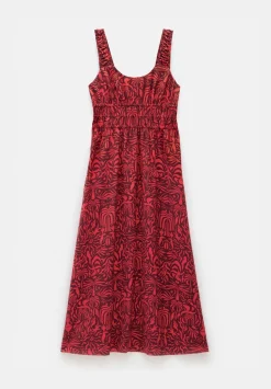 Air Flow Gathered Straps Midi Dress