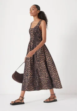 Air Flow Gathered Straps Midi Dress