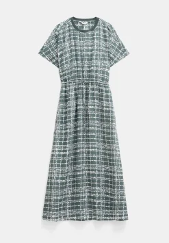 Air Flow Short Sleeve Crew Neck Midi Dress