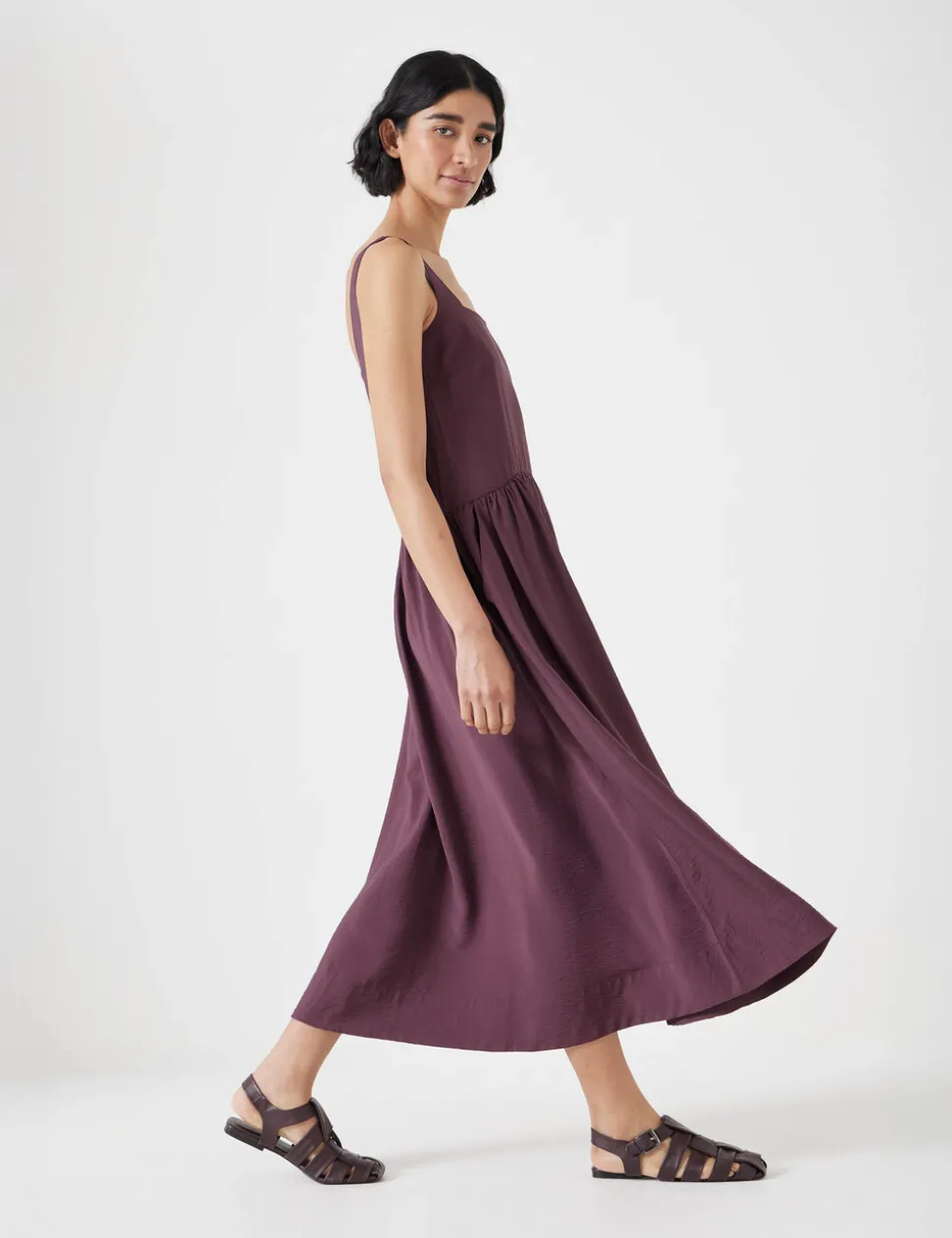 Air Flow Square Neck Midi Ballerina Dress