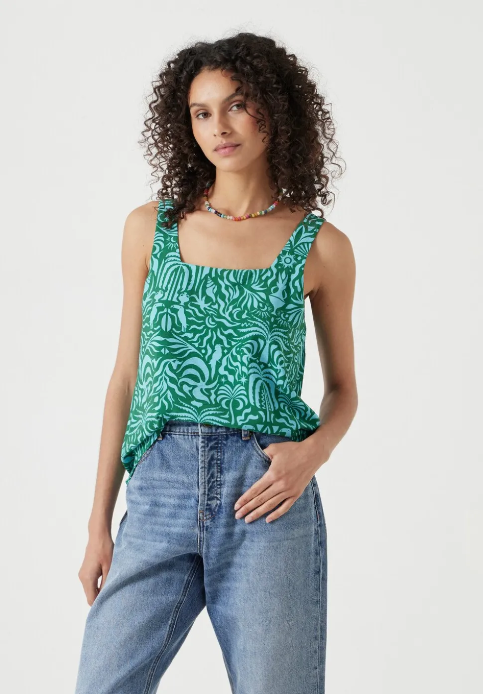 Air Flow Square Neckline Tank Top