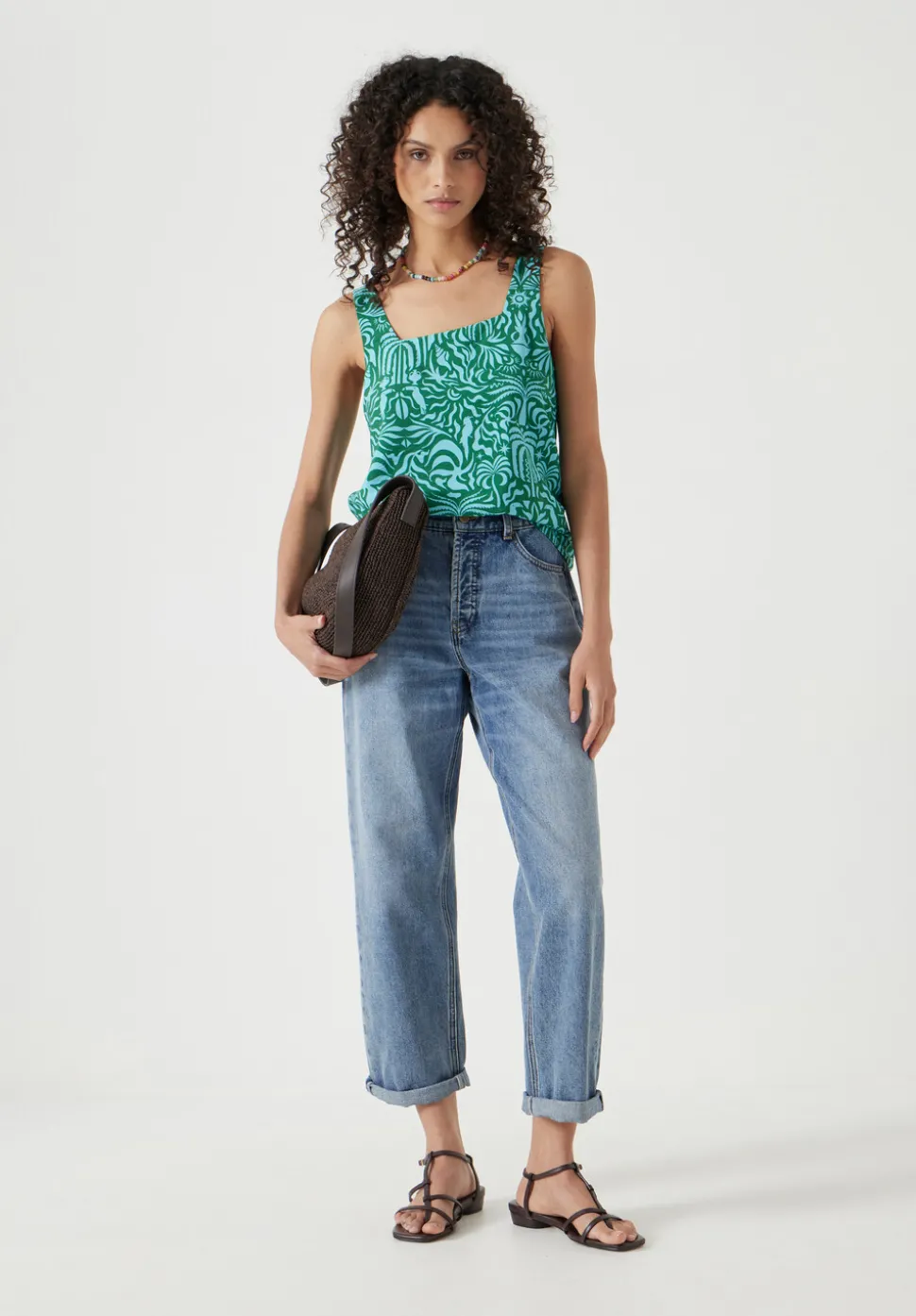 Air Flow Square Neckline Tank Top