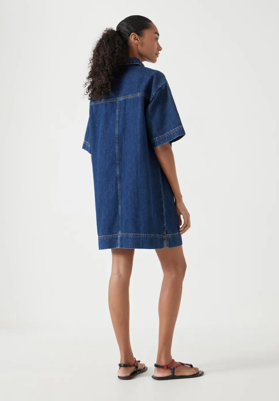 Alma Denim Contrast T-Shirt Dress