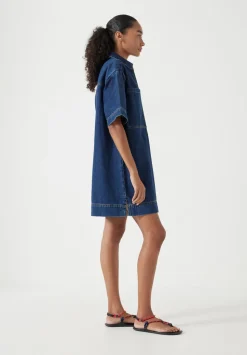 Alma Denim Contrast T-Shirt Dress