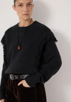 Alpaca Blend Fringe Knitted Jumper