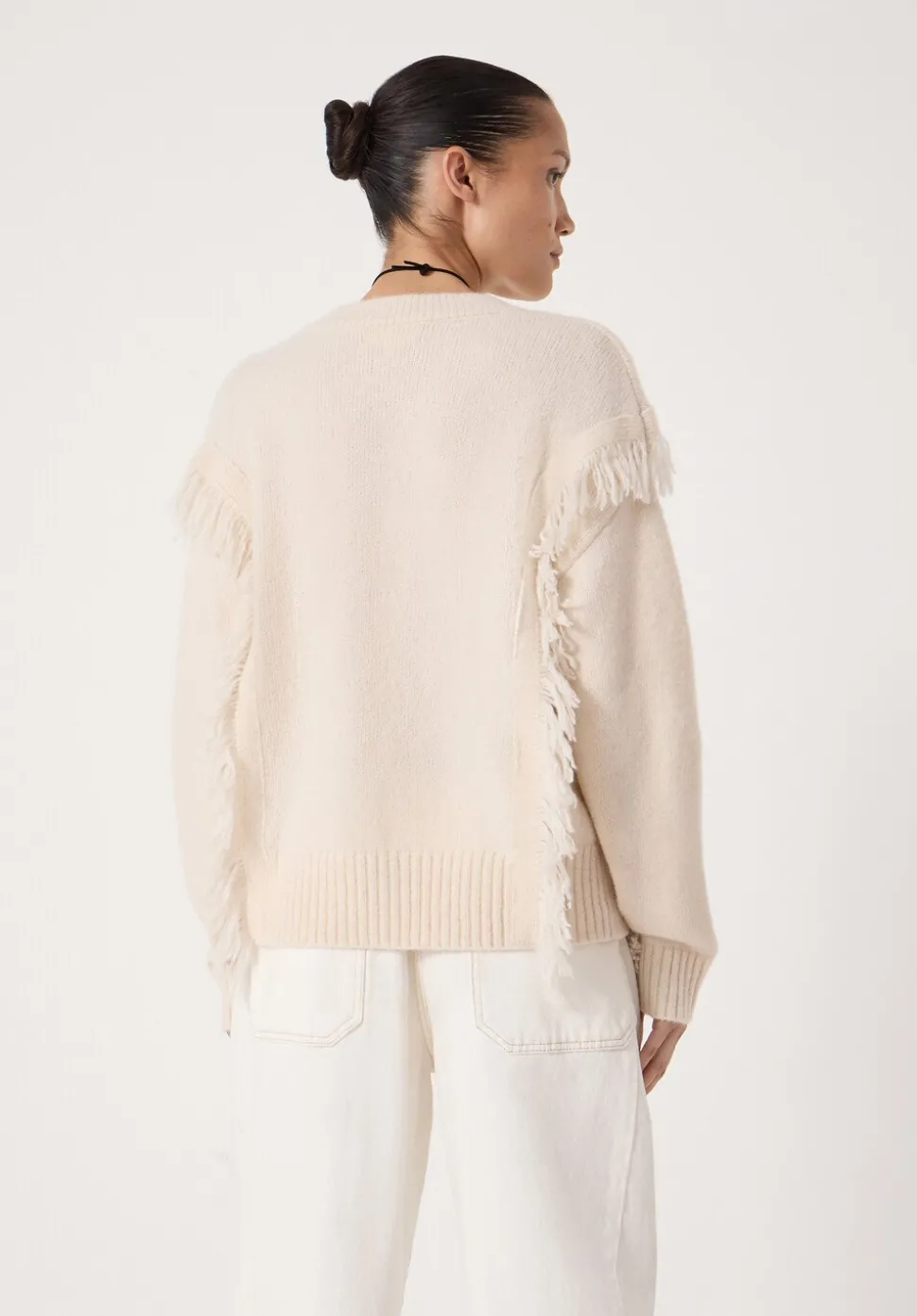 Alpaca Blend Fringe Knitted Jumper