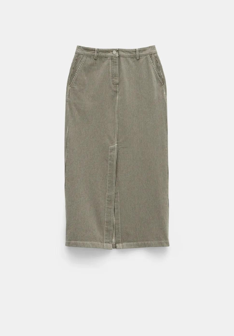 Amalia Stripe Denim Maxi Skirt