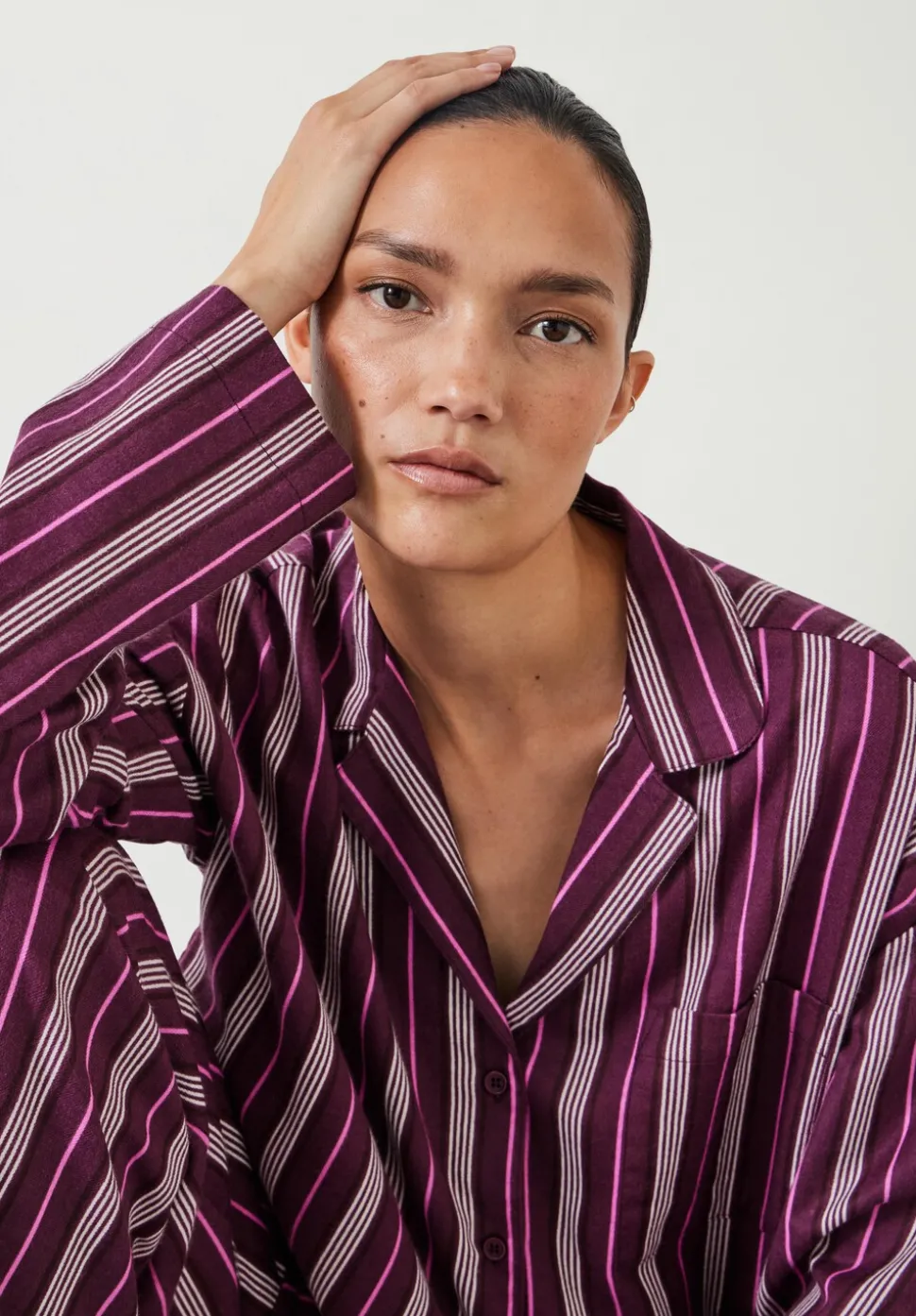 Amita Cotton Flannel Multi Stripe Pyjamas