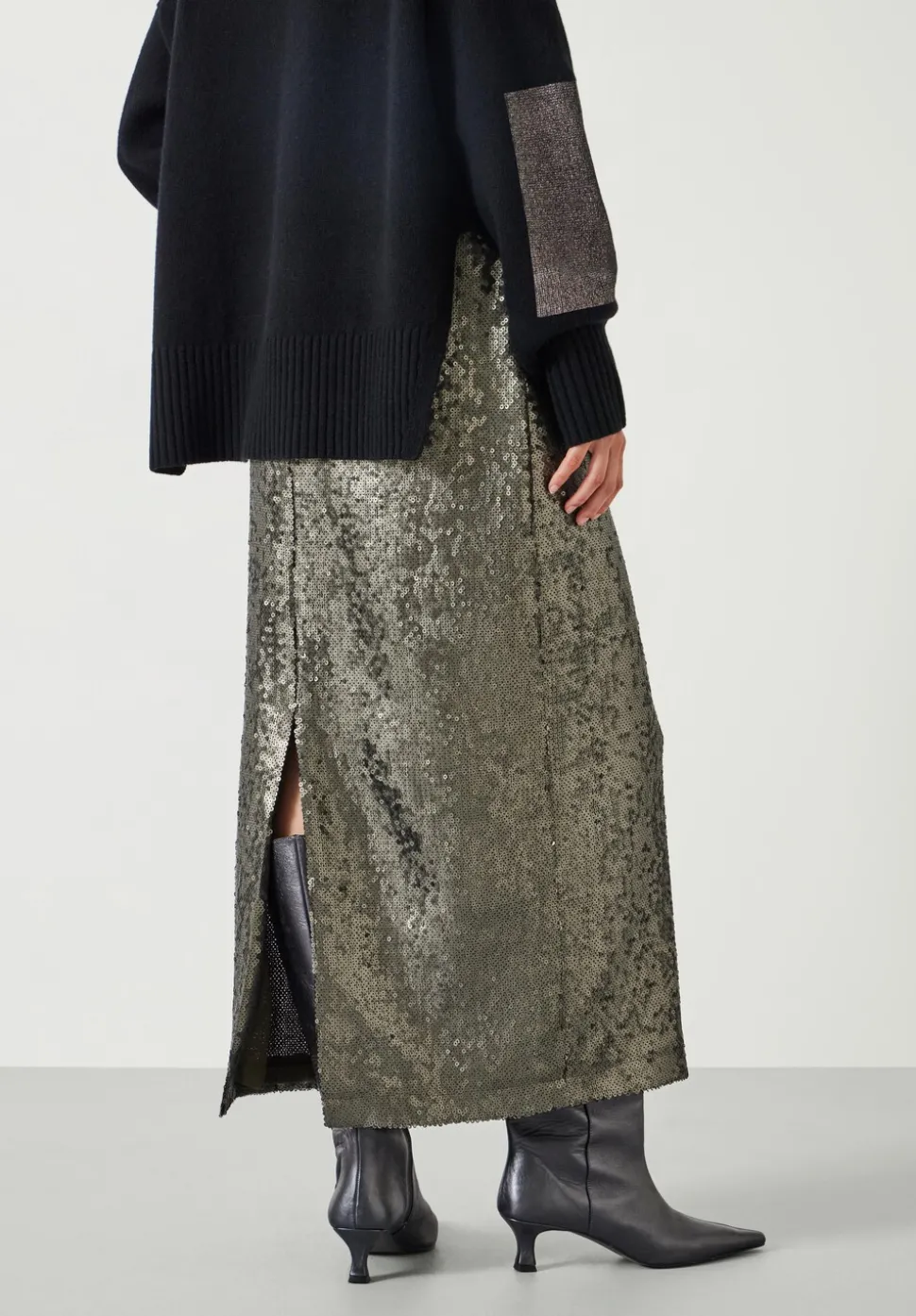 Anais Sheer Sequin Midi Skirt