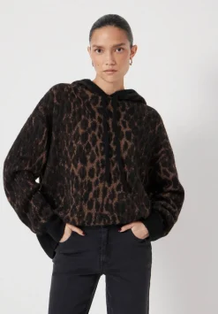 Animal Jacquard Hoodie with Mohair