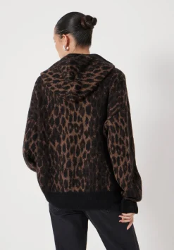 Animal Jacquard Hoodie with Mohair