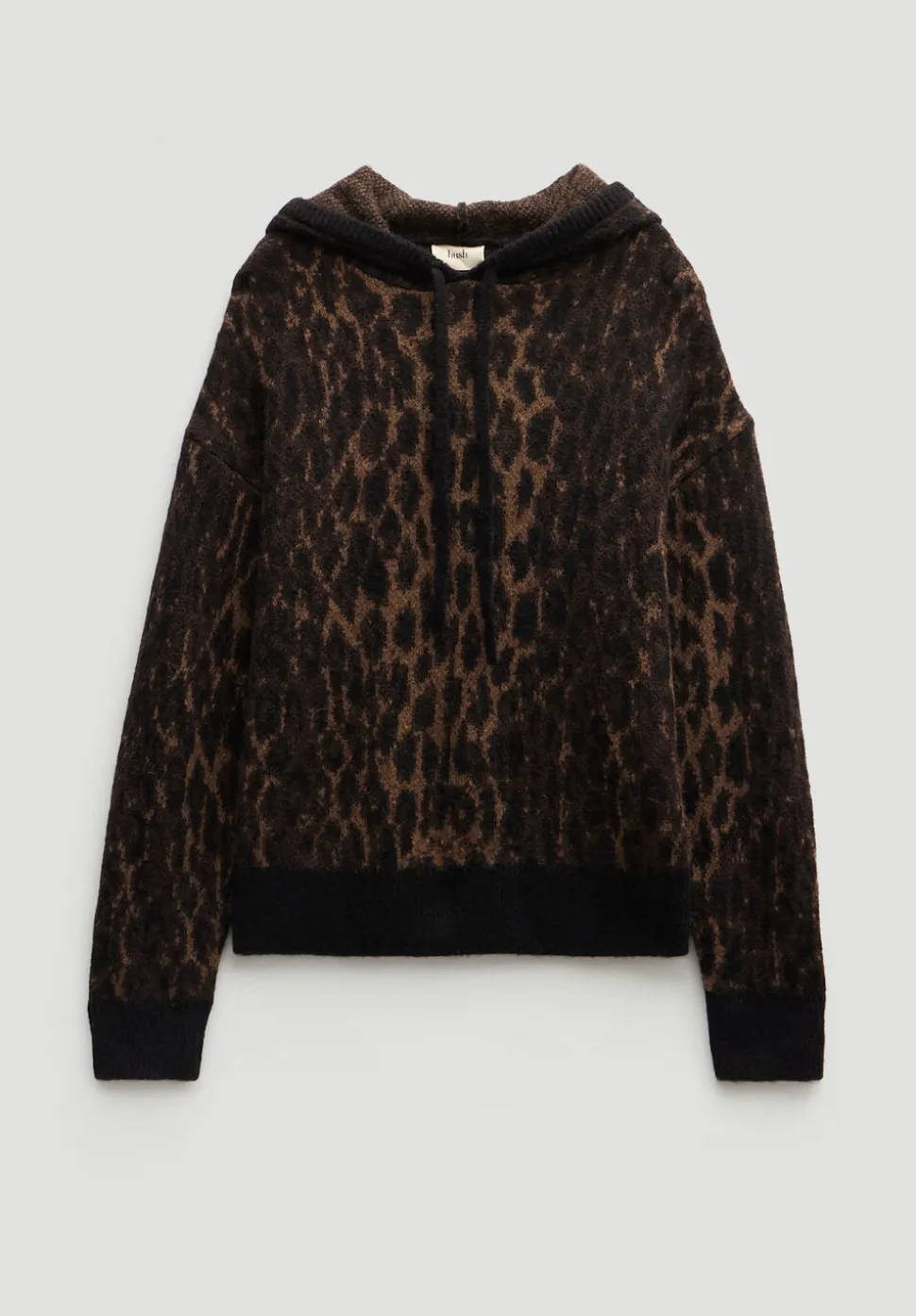 Animal Jacquard Hoodie with Mohair