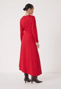 Asymmetric Hem Jersey Dress