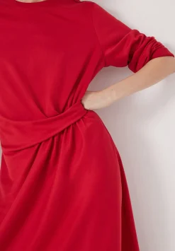 Asymmetric Hem Jersey Dress