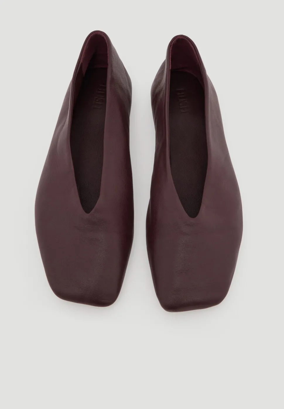 Asymmetric Leather Ballet Flats