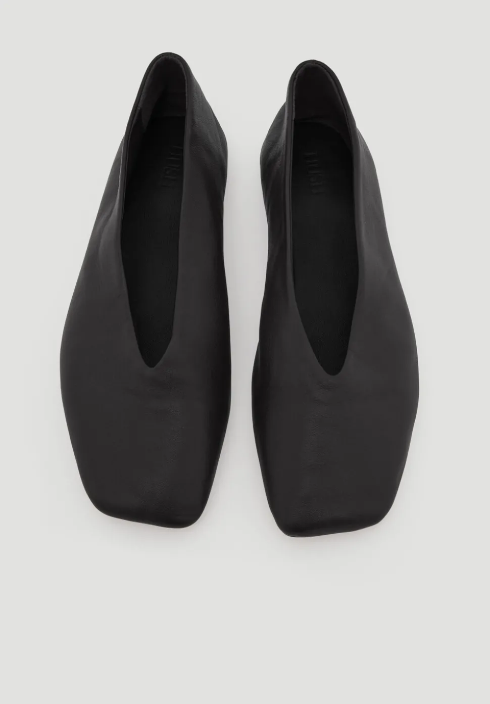 Asymmetric Leather Ballet Flats