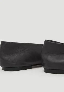 Asymmetric Leather Ballet Flats