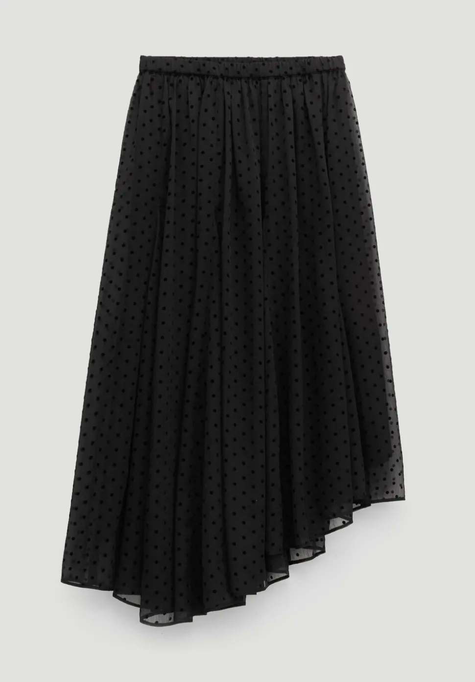 Asymmetrical Flocked Spot Skirt
