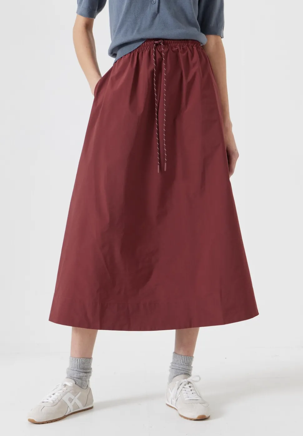 Aya Technical Pull On Midi Skirt