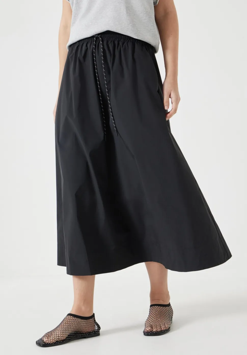 Aya Technical Pull On Midi Skirt