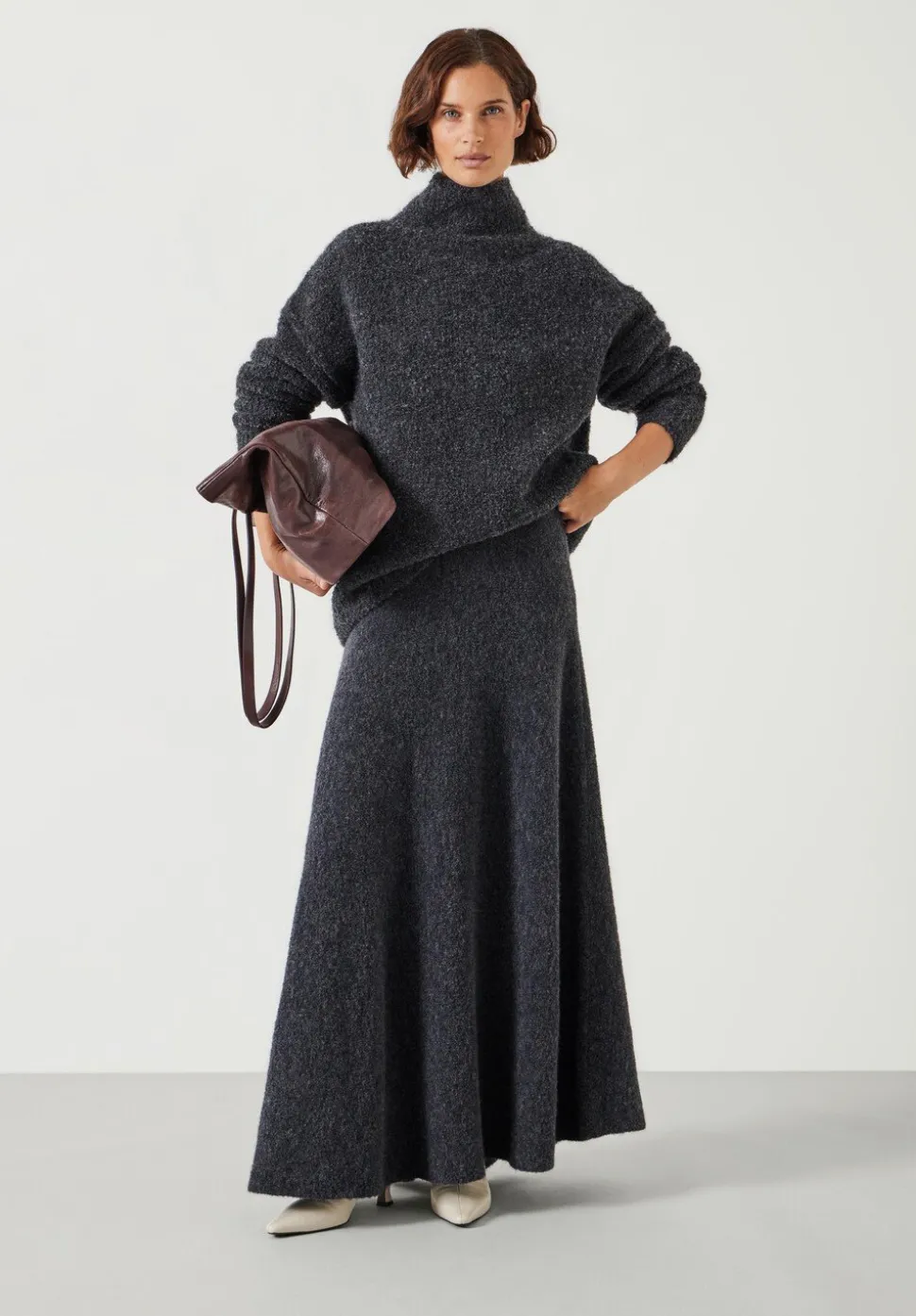Bea Boucle Knitted Midi Skirt
