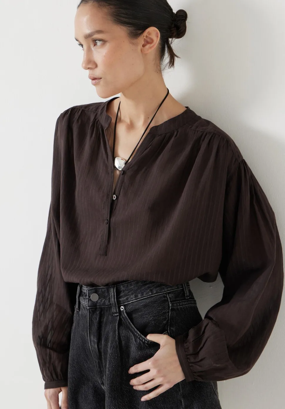 Bea Textured Stripe Blouse