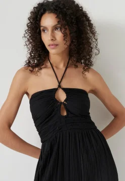Bella Cut Out Crinkle Bandeau Dress