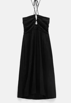 Bella Cut Out Crinkle Bandeau Dress