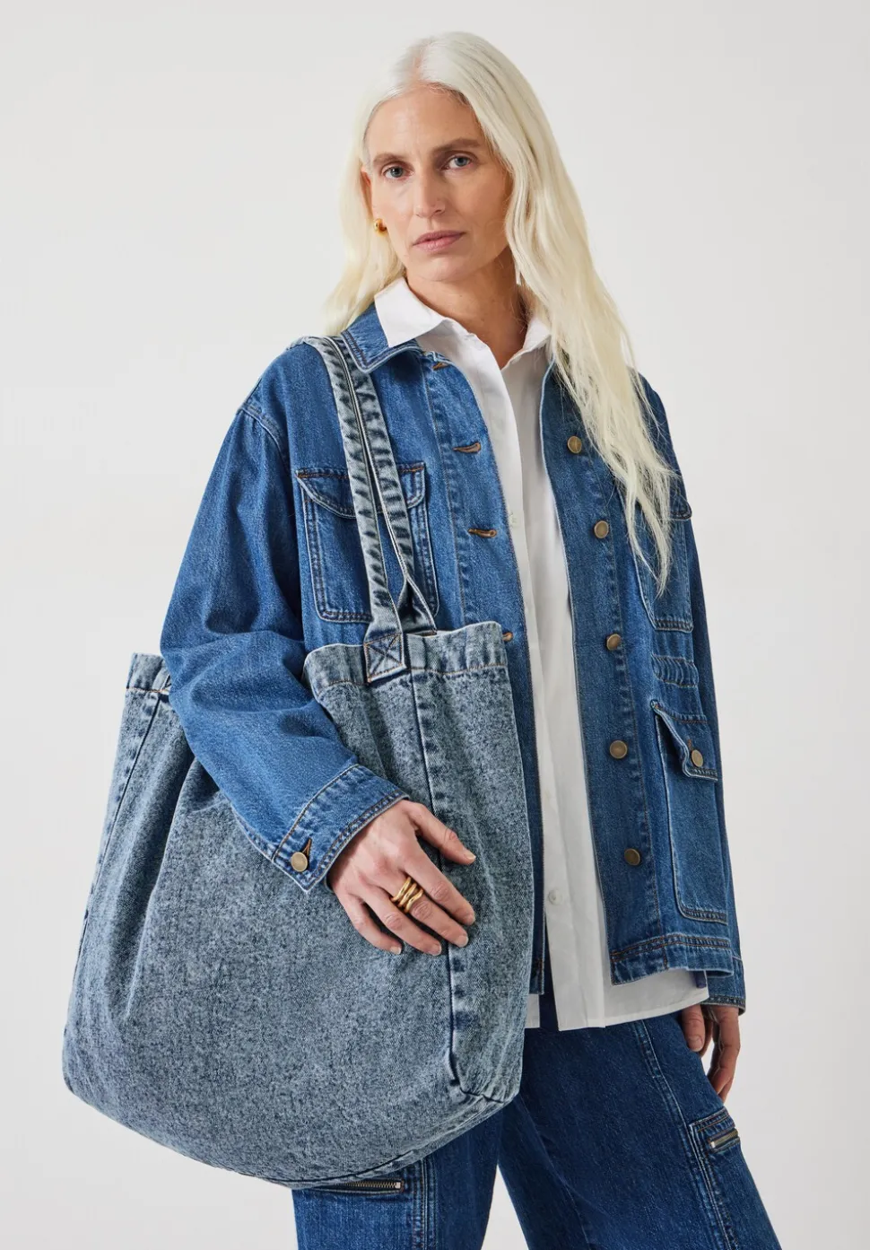 Britney Denim Tote Bag