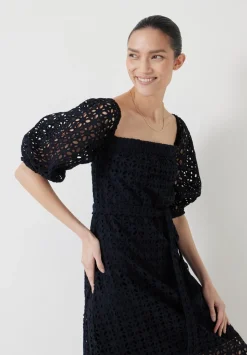 Broderie Off Shoulder Midi Dress