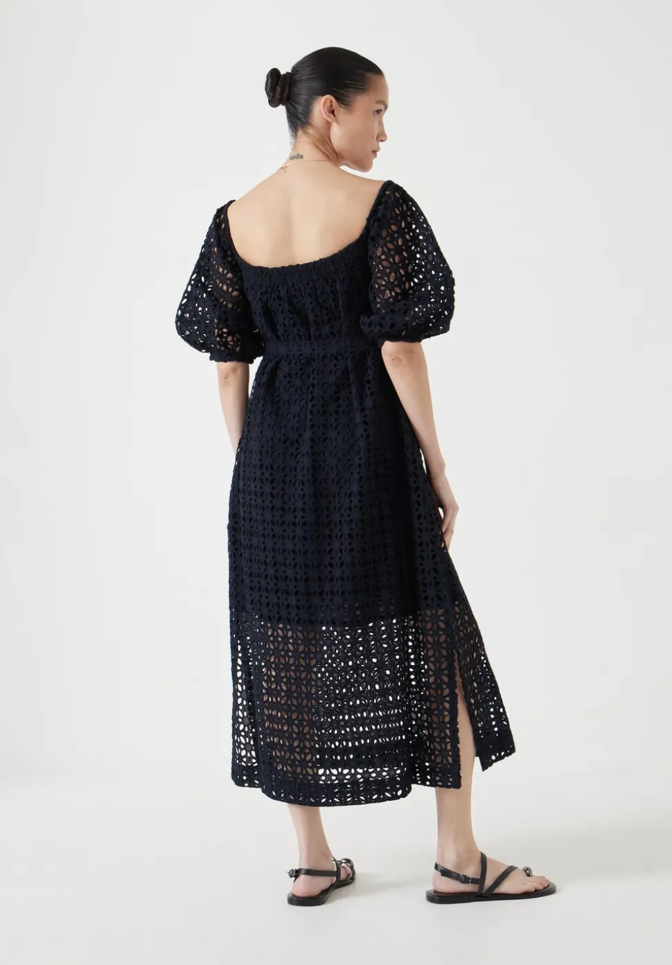 Broderie Off Shoulder Midi Dress