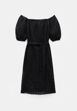 Broderie Off Shoulder Midi Dress