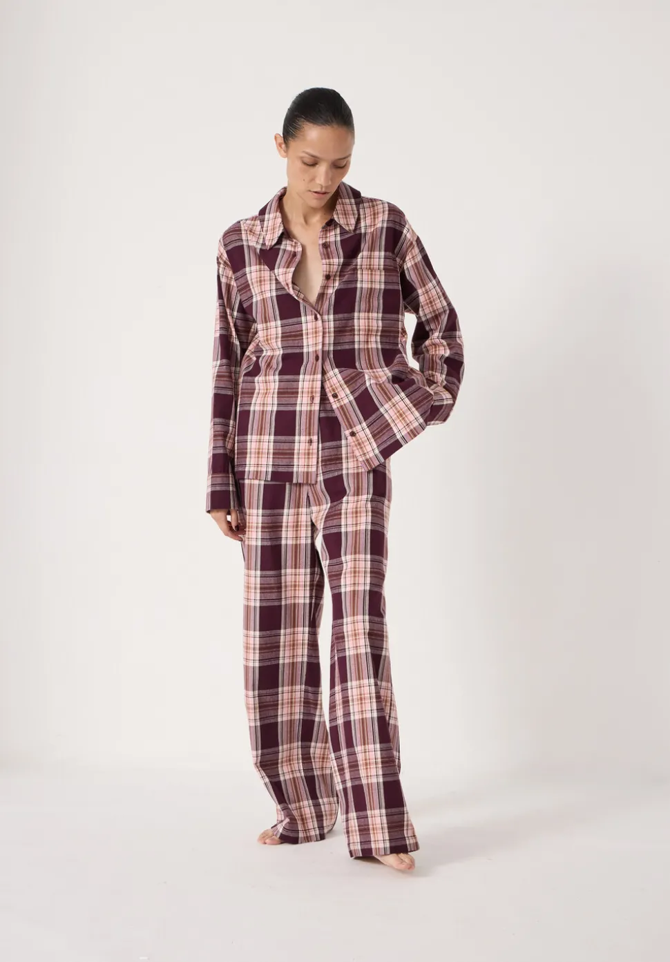 Brushed Cotton Check Print Pyjamas