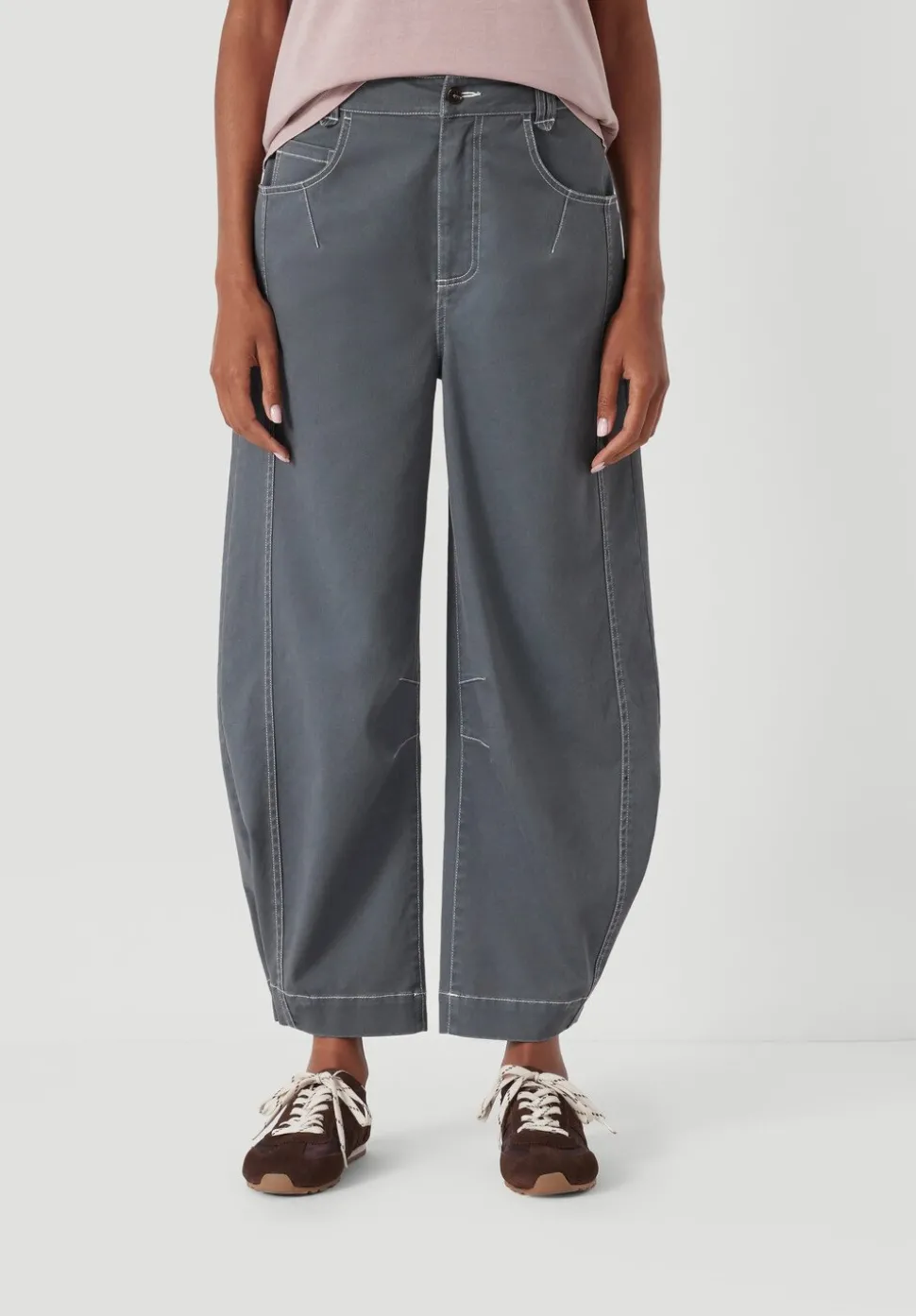 Bryce Seam Detail Barrel Leg Trousers