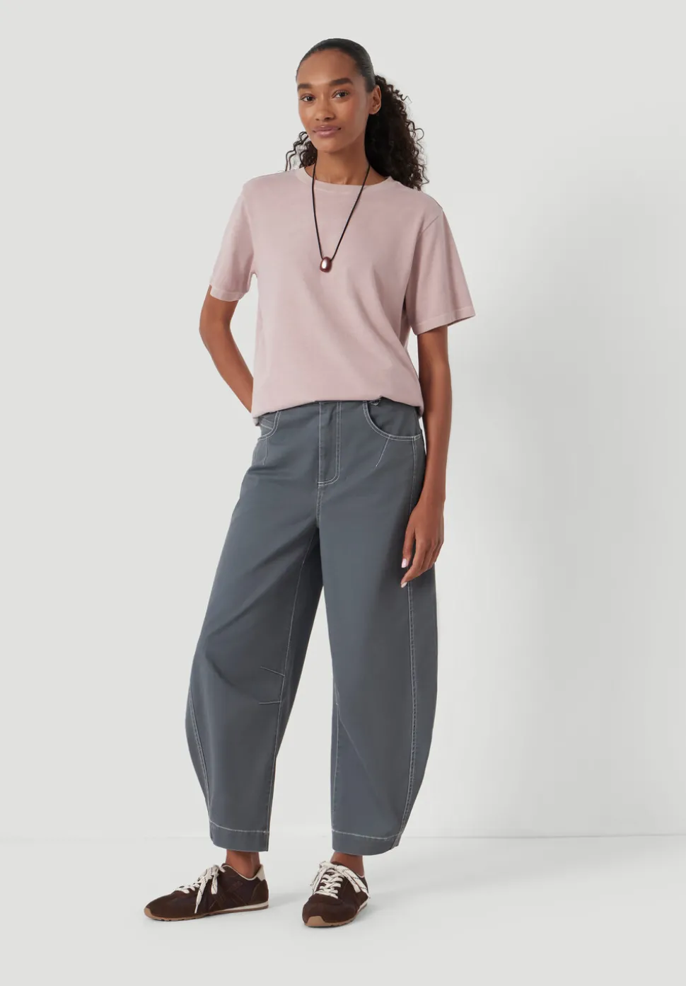Bryce Seam Detail Barrel Leg Trousers