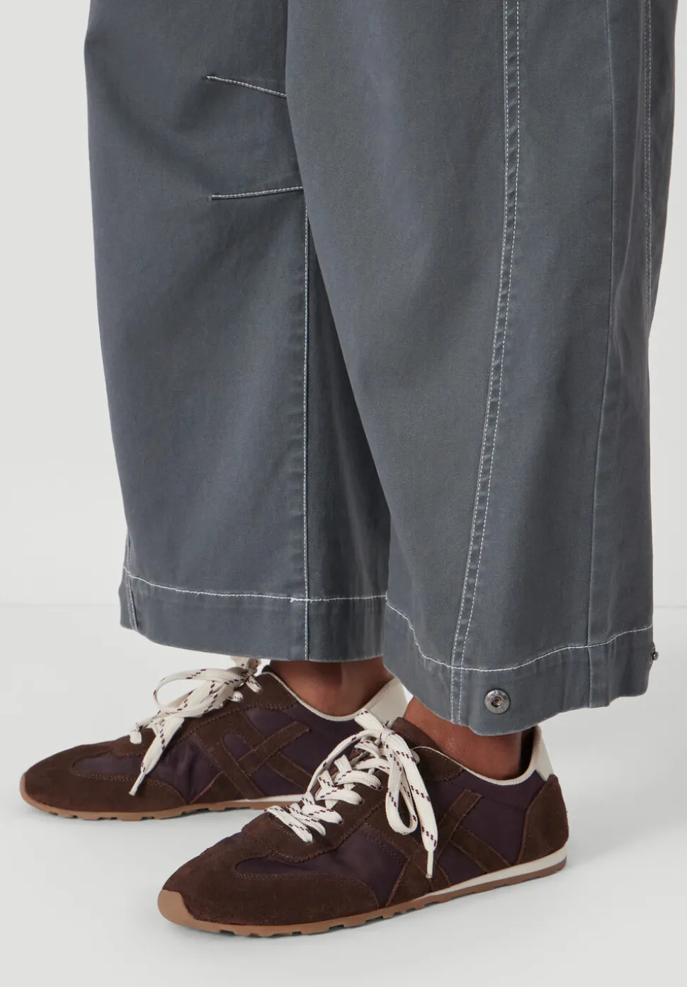 Bryce Seam Detail Barrel Leg Trousers