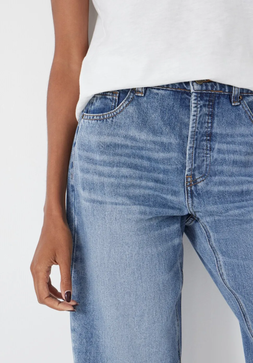 Button Fly Boyfriend Jean