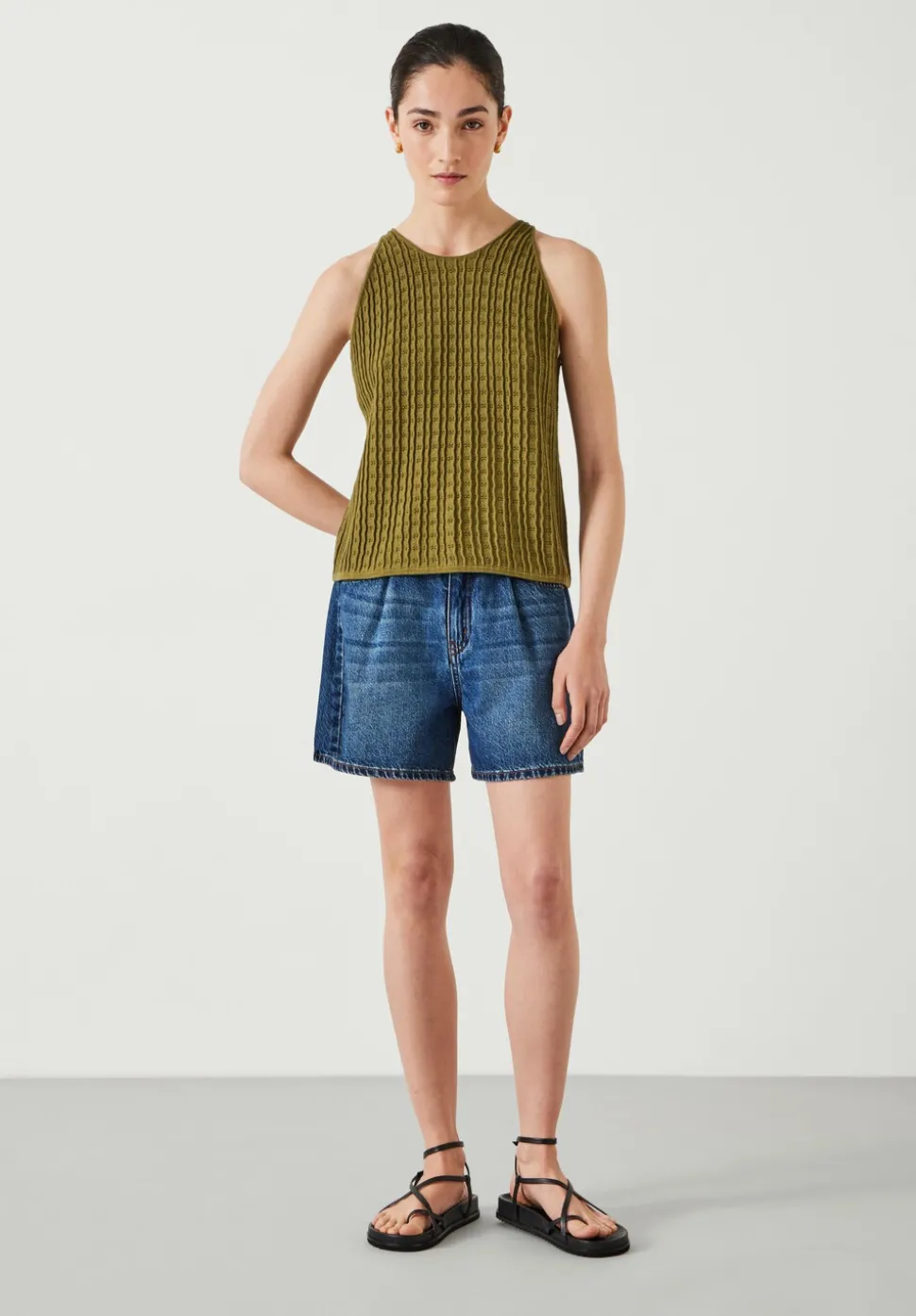 Cadi Wave Stitched Knitted Vest Top