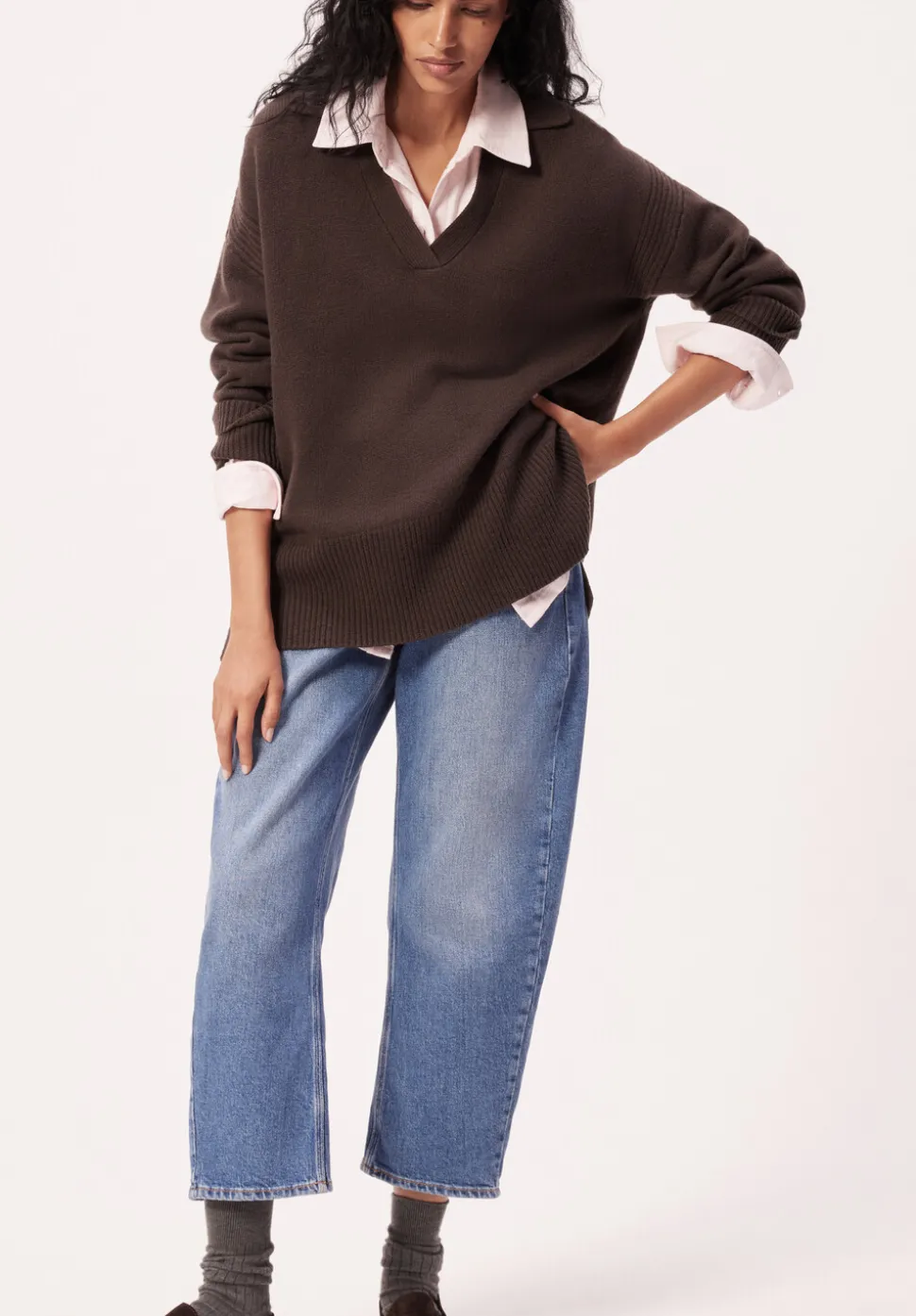 Carys Merino Collared Relaxed Jumper
