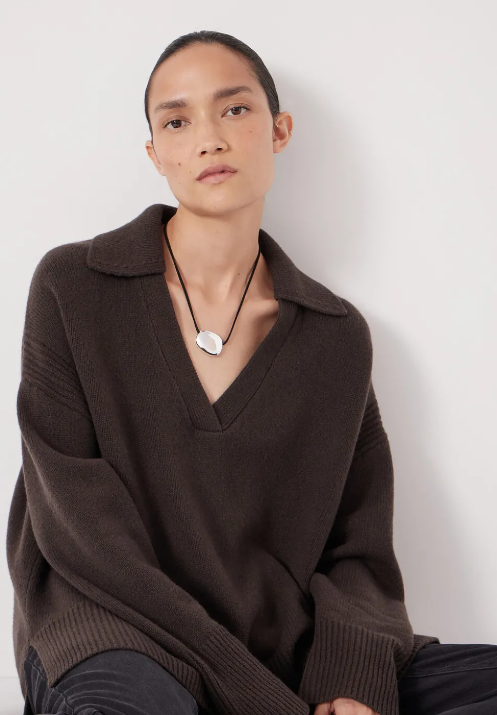 Carys Merino Collared Relaxed Jumper