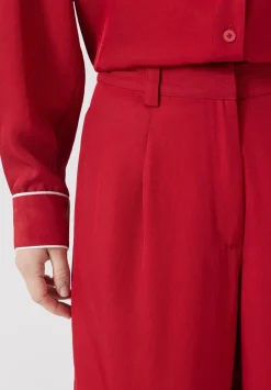 Carys Piping Detail Wide Leg Trousers