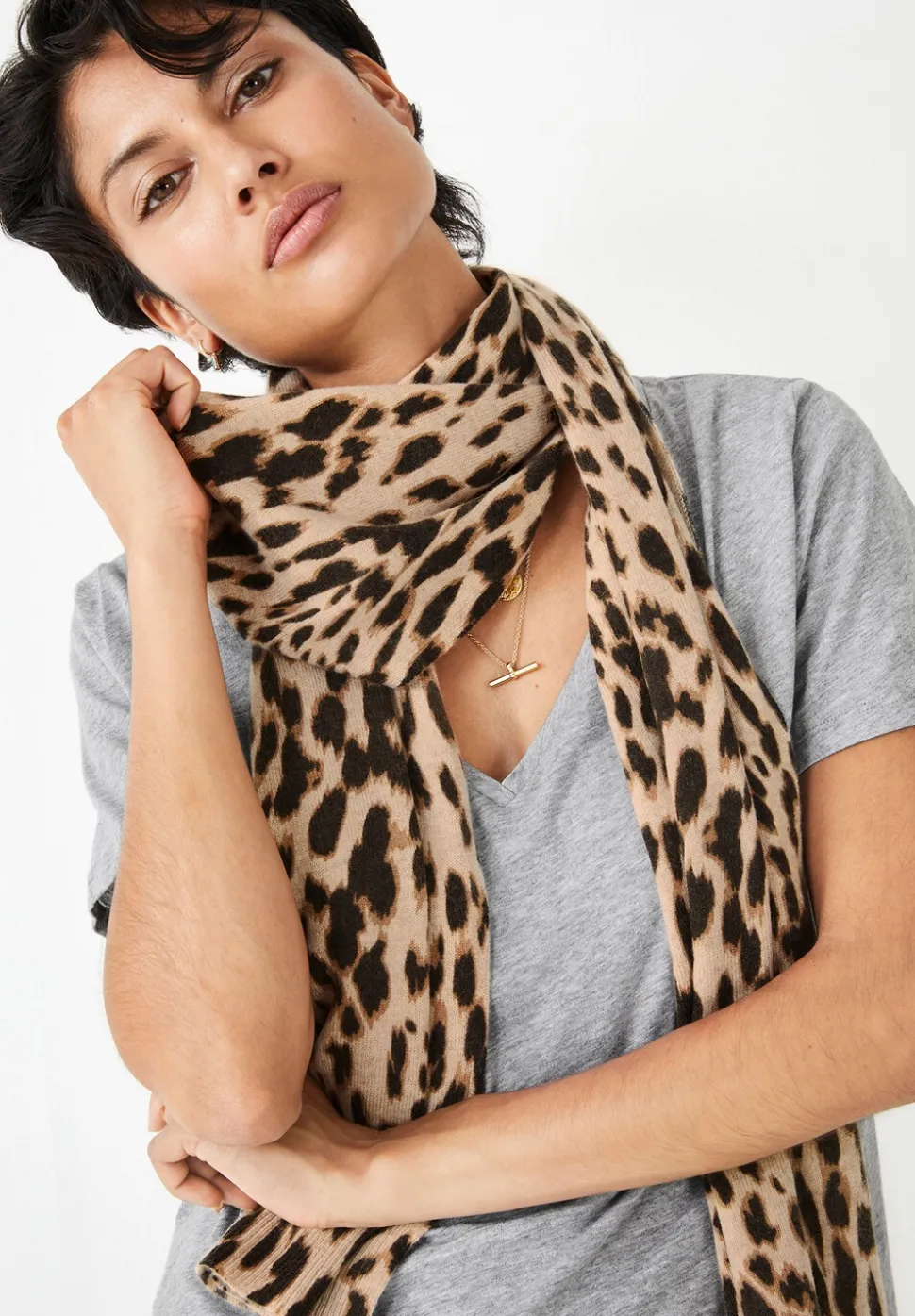 Cashmere Leopard Scarf