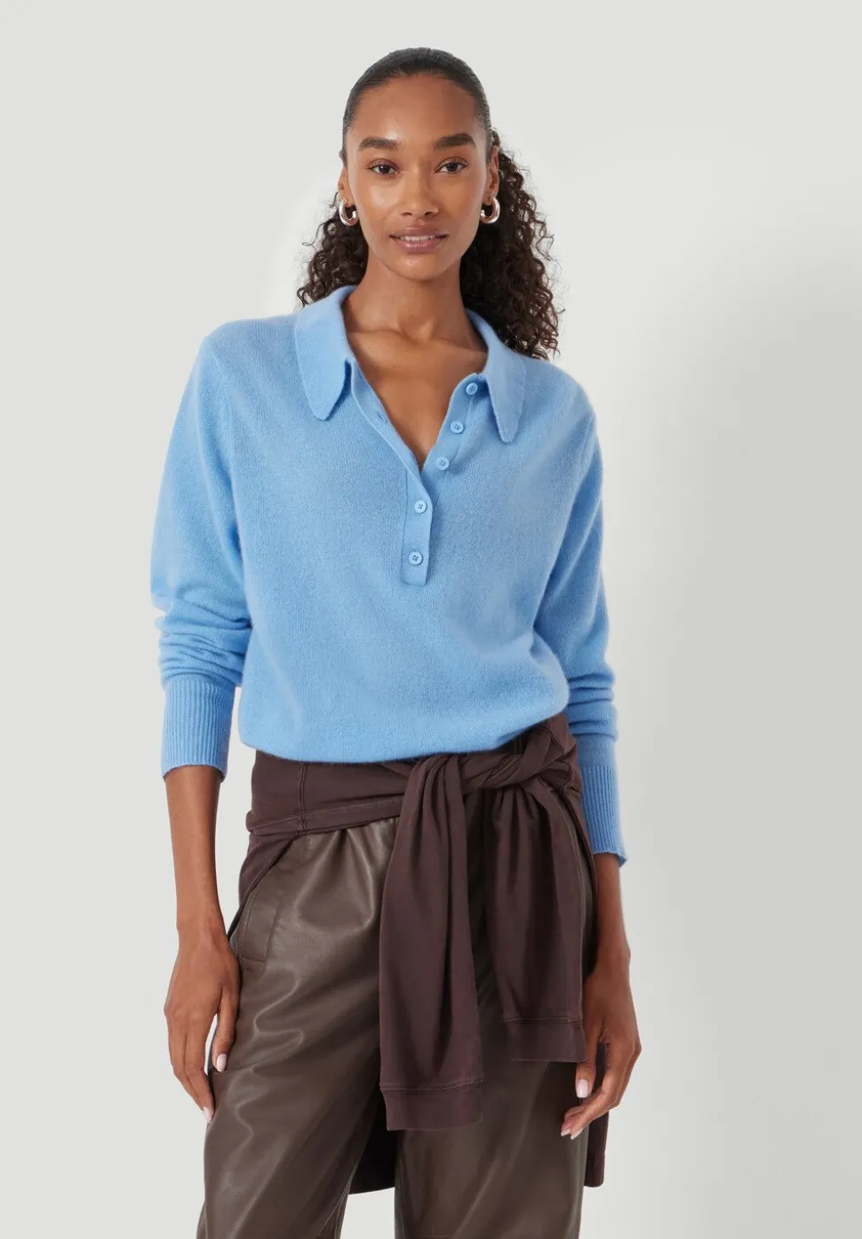 Cashmere Long Sleeve Polo Jumper