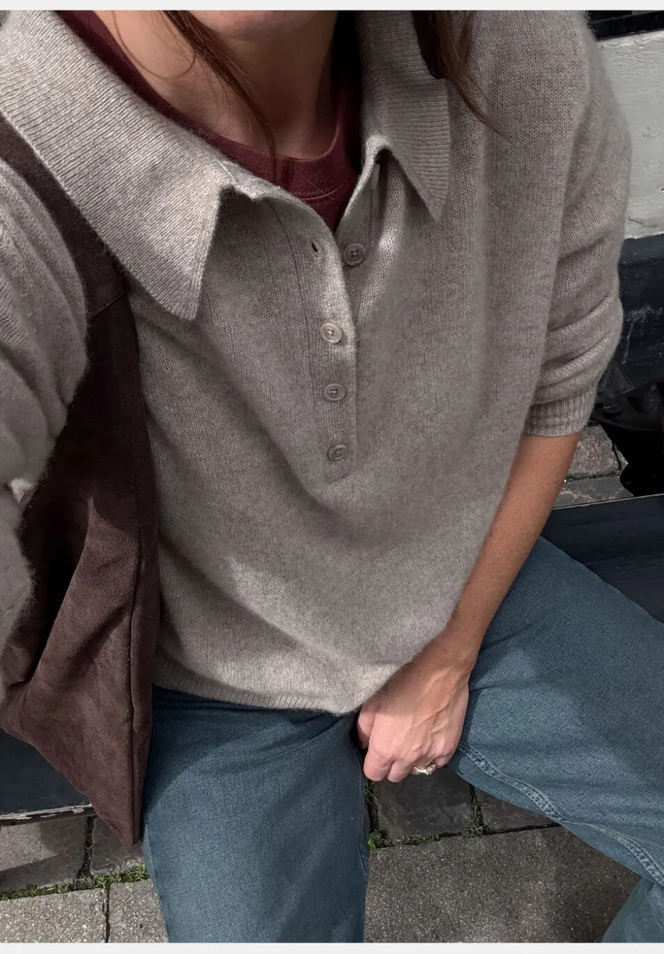Cashmere Long Sleeve Polo Jumper