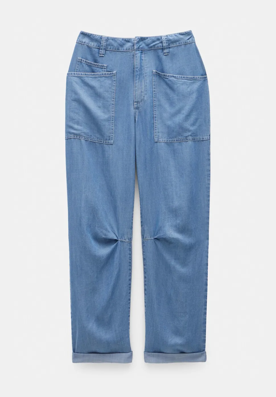 Chambray Cordi Barrel Leg Trousers